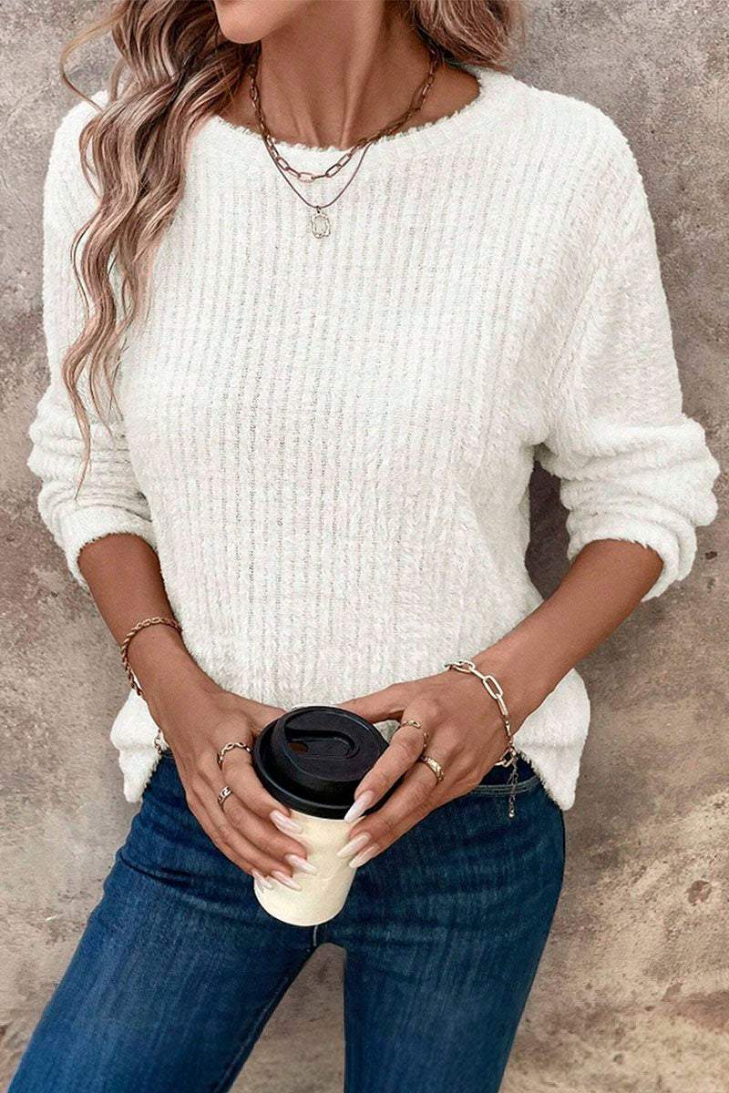 Women's Slim Solid Color Tops sweatshirt Top