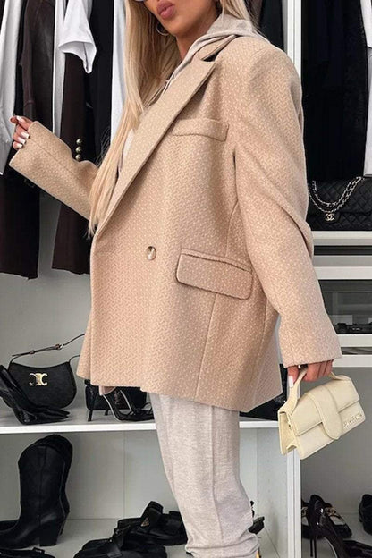 Women's Lapel Long Sleeve Solid Color Casual Jacket Coats Tops