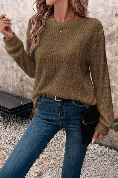 Women's Slim Solid Color Tops sweatshirt Top