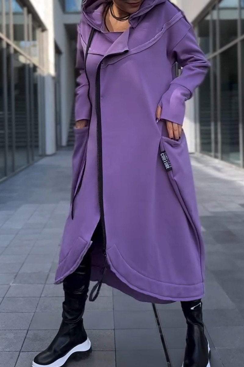 Women's Hooded Long-sleeved Casual Fashion Sweater Dress dress Midi Dress