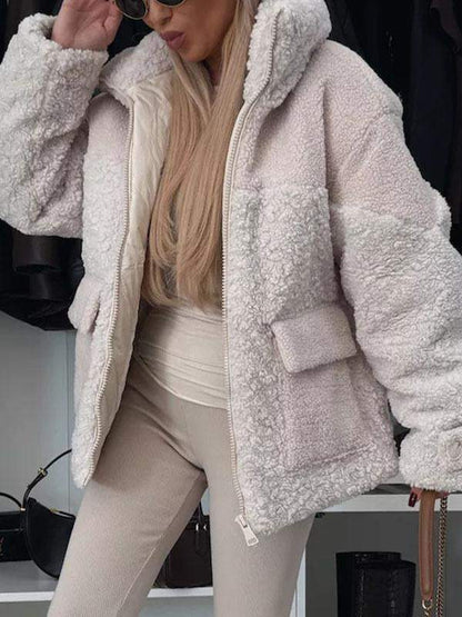 Women's Lapel Long Sleeve Fur Coat Coats Tops