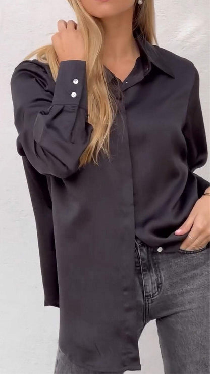 Women's Casual Smooth Satin Shirt shirt