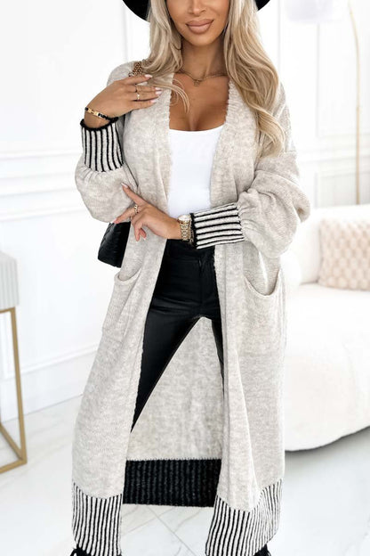 Women's casual loose solid color cardigan Cardigans Coats Tops