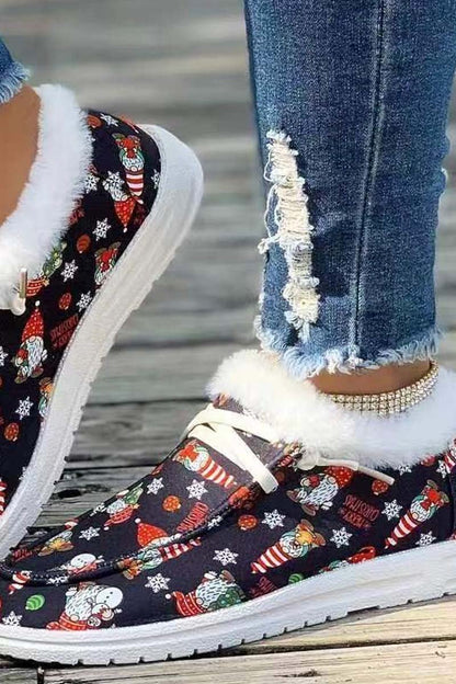 Women's Christmas printed warm cotton shoes Shoes