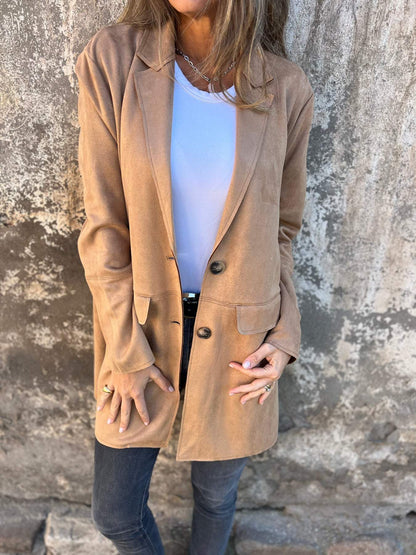 Women's Lapel Long Sleeve Casual Long Cardigan tops