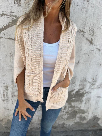 Casual Lapel Knitted Cardigan Jacket cotton Jacket