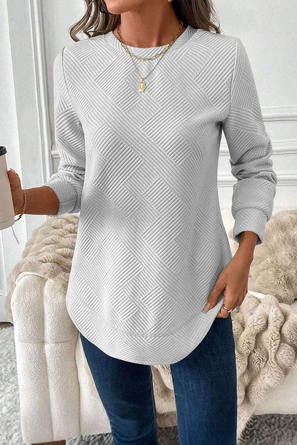 Women's Round Neck Irregular Hem Knitted Sweater sweater Top