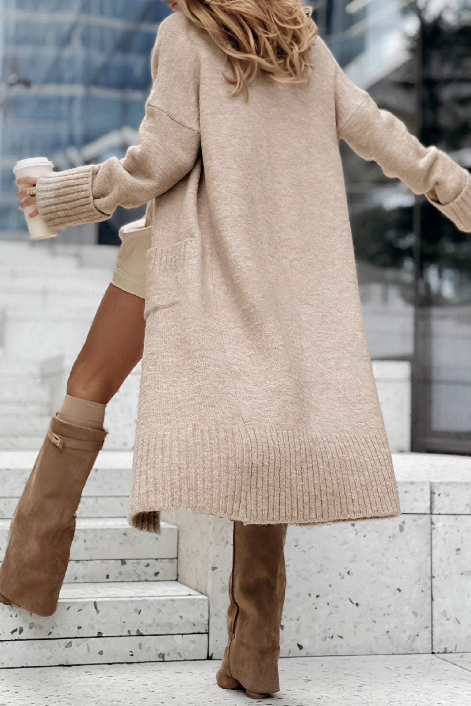 Women's Knitted Sweater Long Sleeve Autumn and Winter Coat Cardigan coats Tops