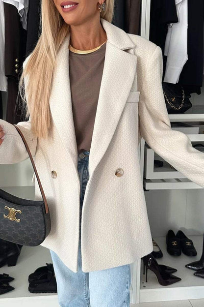 Women's Lapel Long Sleeve Solid Color Casual Jacket Coats Tops