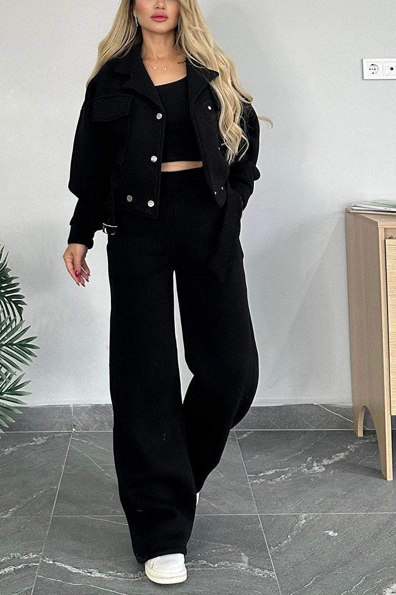 Women's Lapel Long-sleeved Workwear Casual Suit Sets Two piece sets