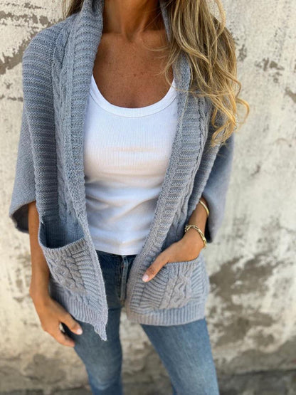 Casual Lapel Knitted Cardigan Jacket cotton Jacket