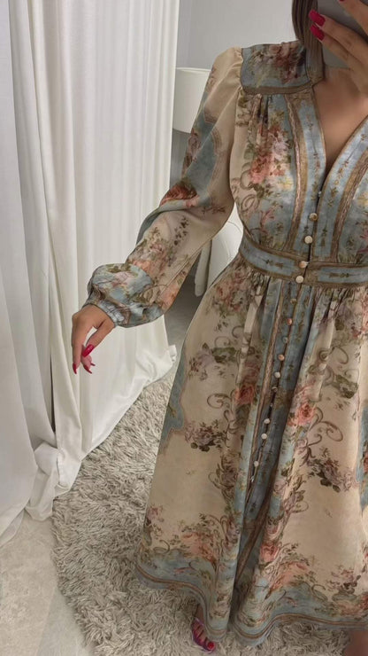 Floral Button Long Sleeve Maxi Dress Dresses New Arrivals