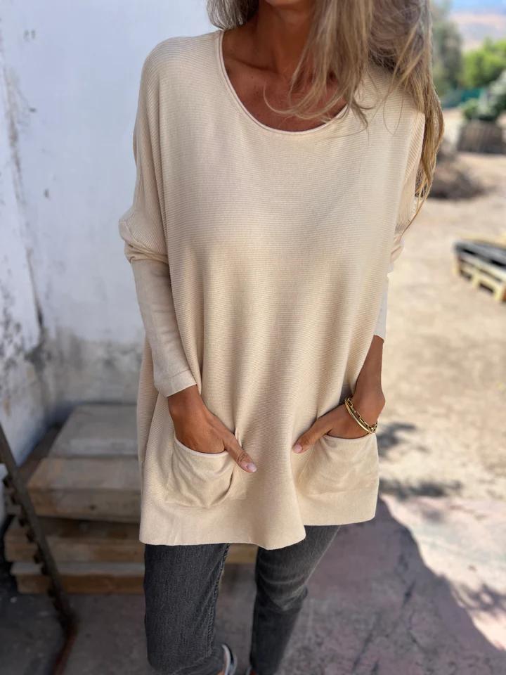 Casual Round Neck Top cotton Top