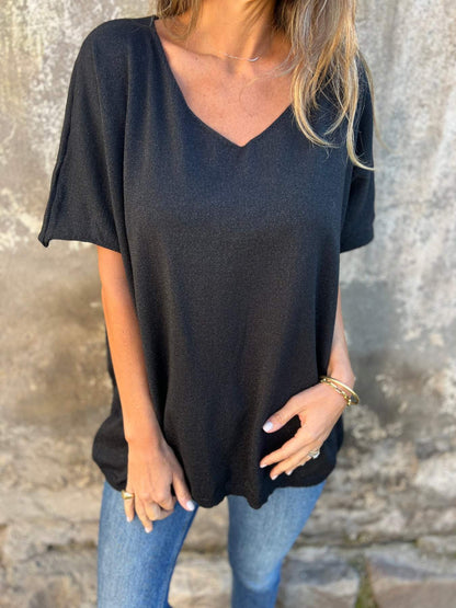 Women's V-neck Short-sleeved Casual T-shirt tops