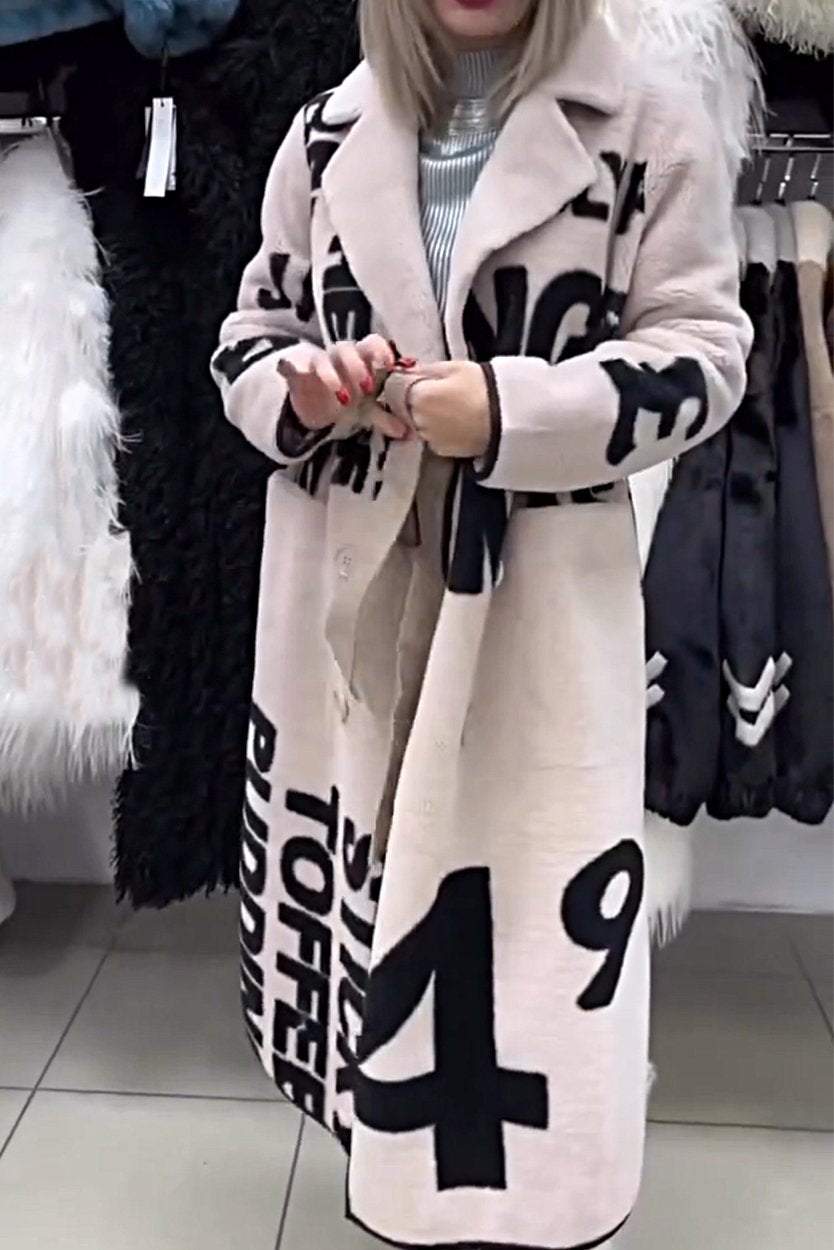 Women's Fashion Printed Casual Furry Jacket Jacket Tops