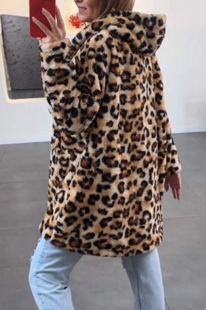 Women's Casual Leopard Print Long Sleeve Jacket Jacket Tops