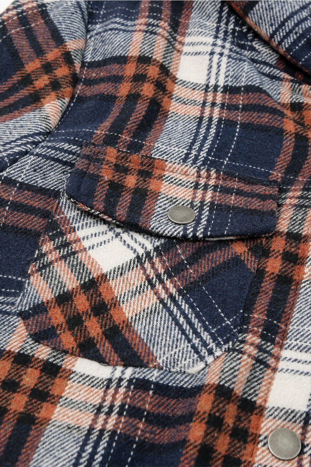 Plaid Pattern Sherpa Lined Hooded Shacket Hooded Tops