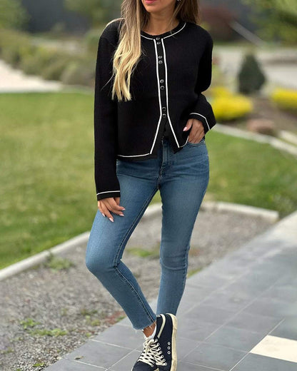 Women's Fashion Contrast Sweater Sweater