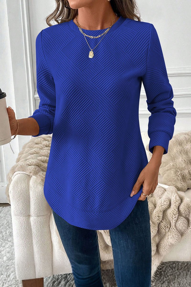 Women's Round Neck Irregular Hem Knitted Sweater sweater Top