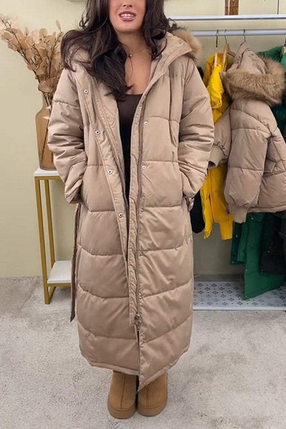 Women's Casual Hooded Long Thick Coat Coats Cotton Top