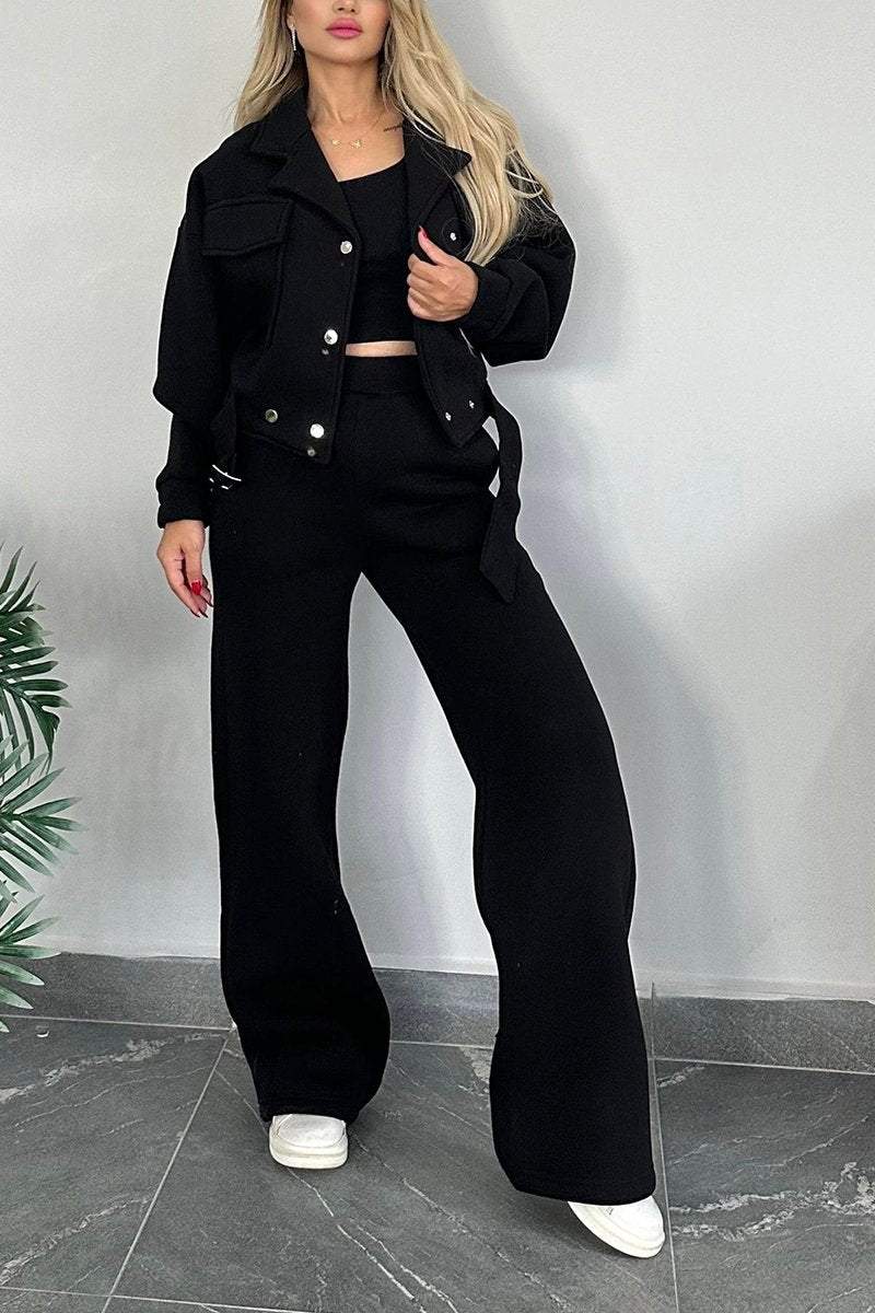 Women's Lapel Long-sleeved Workwear Casual Suit Sets Two piece sets