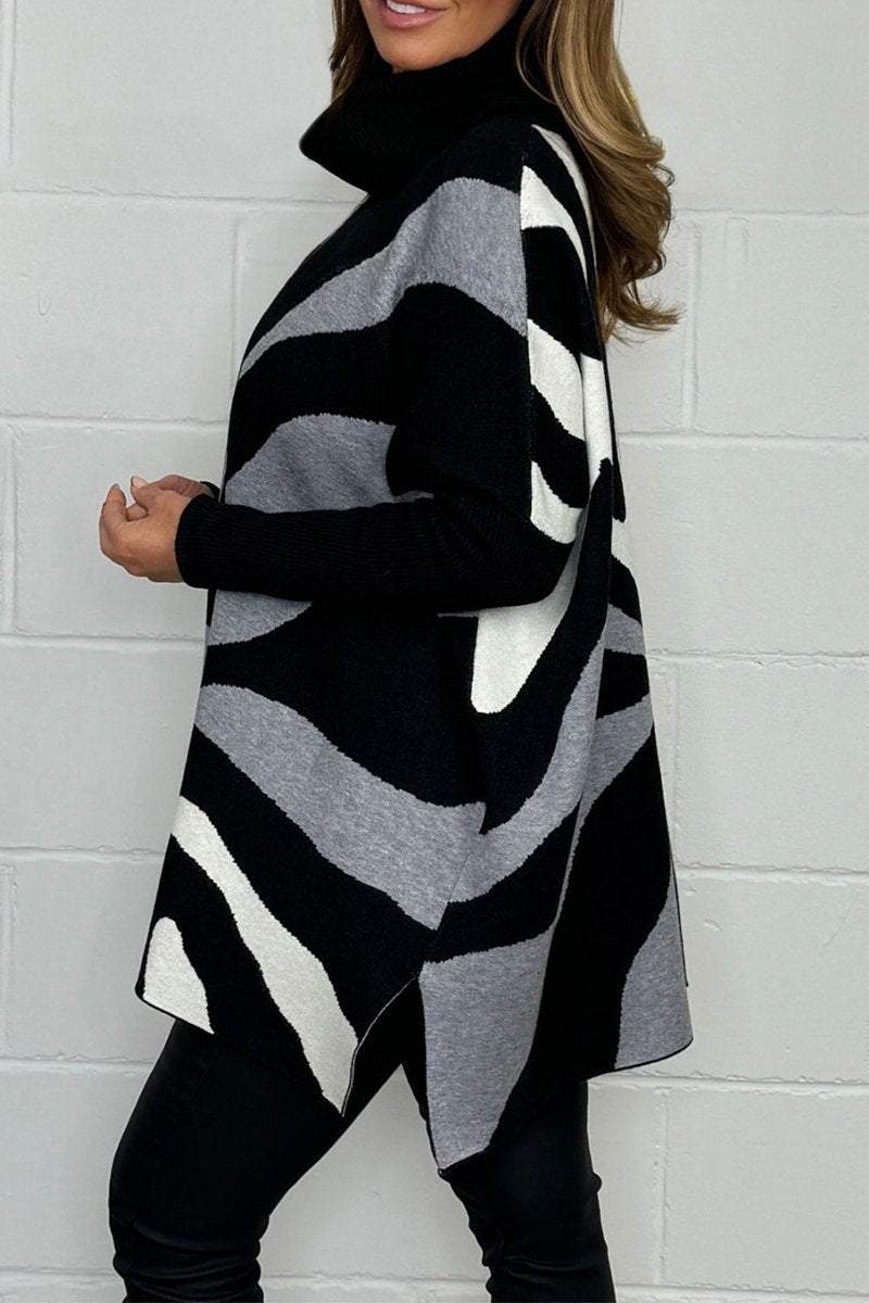 Women's Casual Zebra Print Sweater Fashion Trends