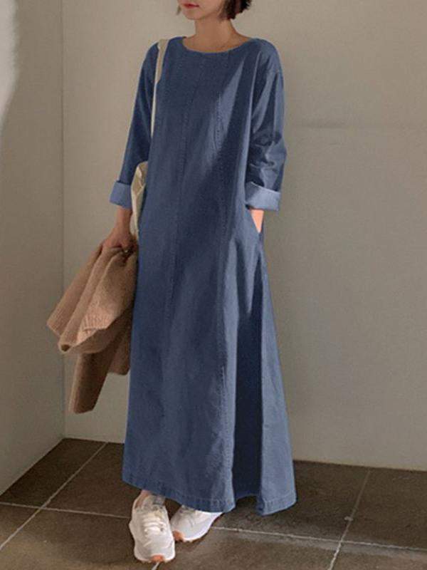 Women's Casual Long Sleeve Denim Dress Denim Dress