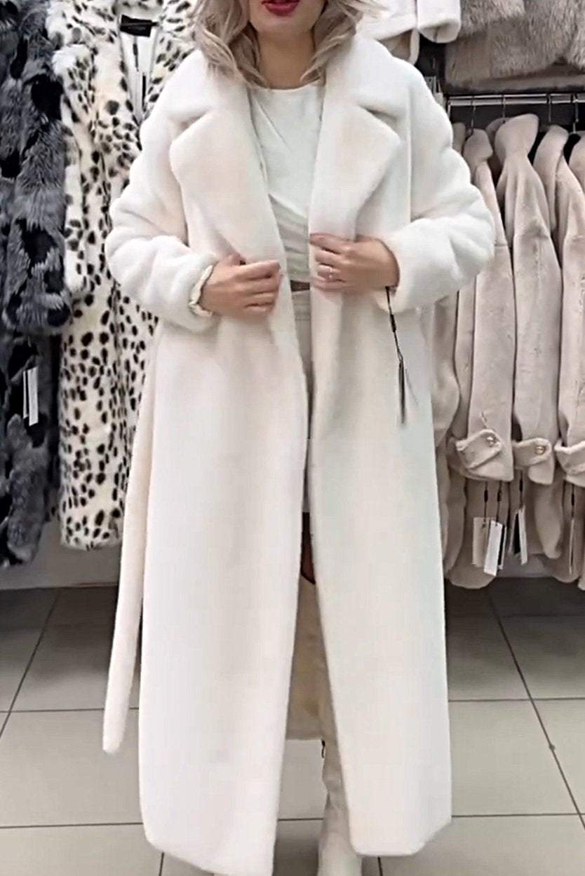 Women's Solid Color Fur Coat Coat Tops