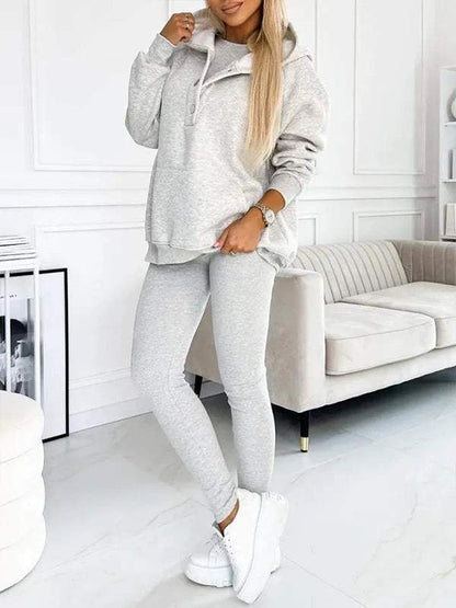 (S-5XL) Plus Size Casual and Comfortable Hooded Sweatshirt Three-piece Suit suit three-piece suit