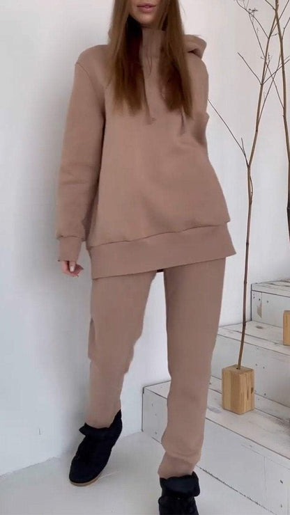 Women's Hooded Long-sleeved Casual Sweatshirt Suit Suit