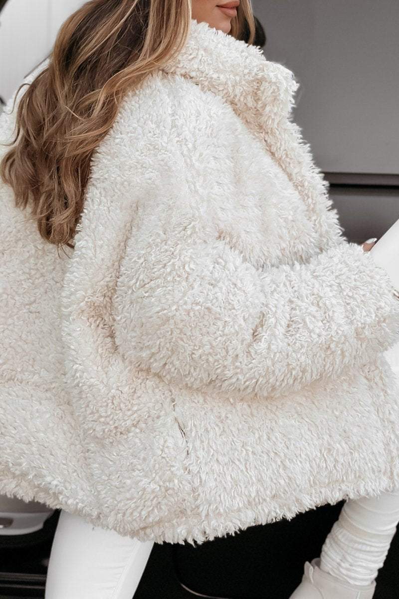 Women's Warm Lapel Zip-up Fluffy Coat Coats Tops