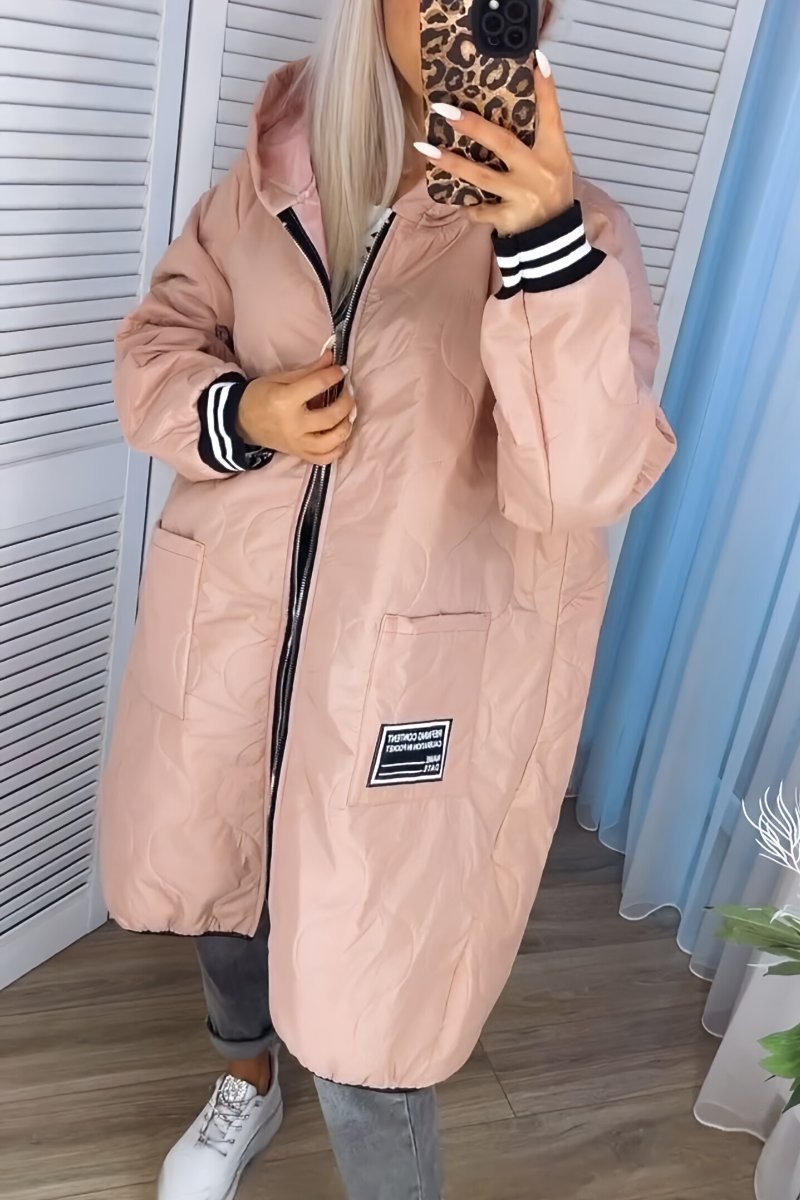 Women's Casual Hooded Long Coat Coats Cotton Top