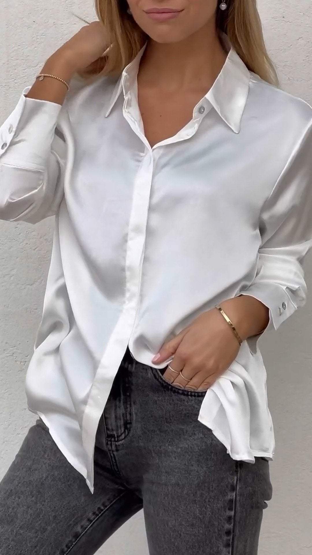 Women's Casual Smooth Satin Shirt shirt