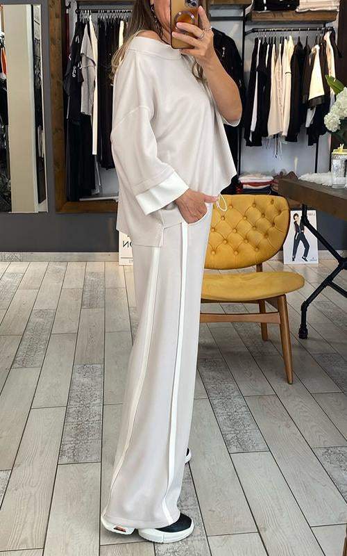 Women's Lapel Sleeve Striped Design Casual Suit Suit