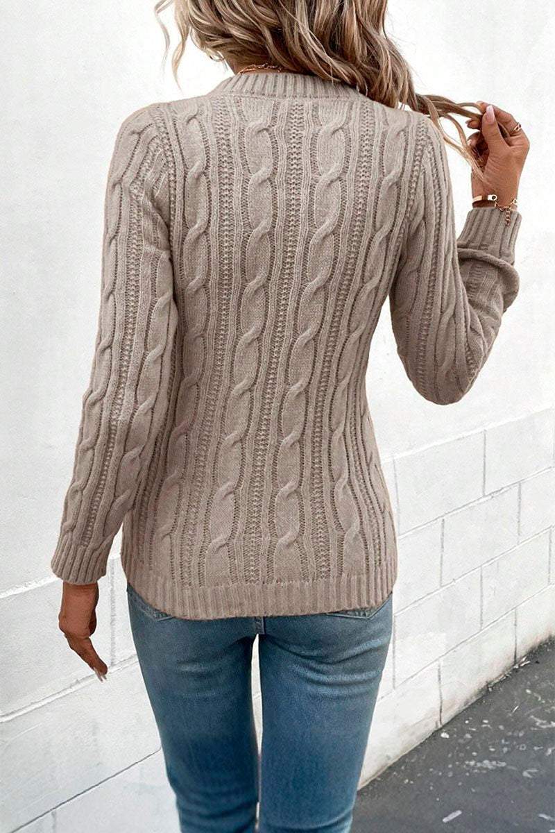 Women's Round Neck Solid Color Knitted Sweater sweaters Top