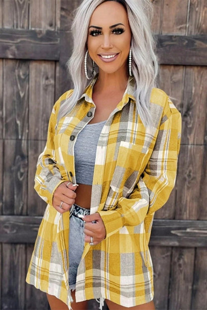 Women's Casual Plaid Shirt skirts Top