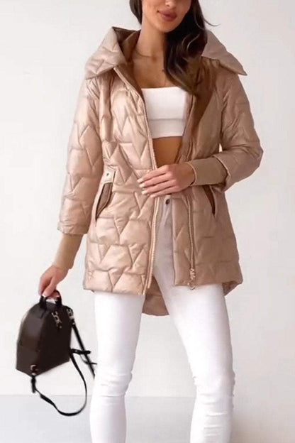 Women's Casual Hooded Zippered Thick Coat Coats Cotton Top