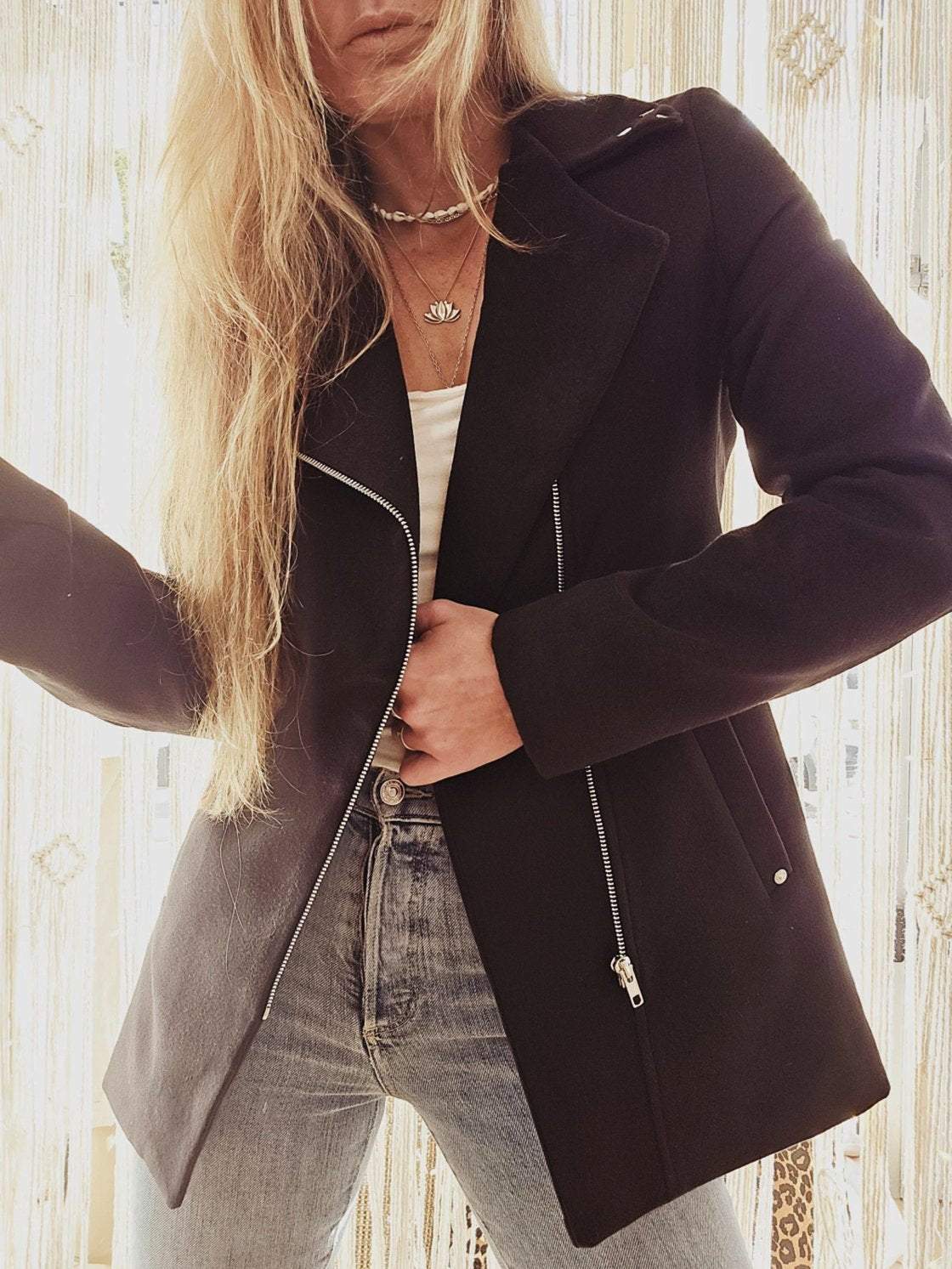 Women's Casual Solid Color Zipper Coat Coat