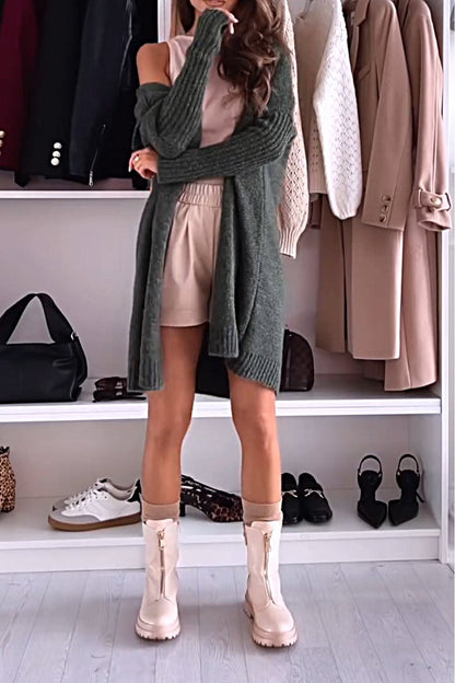 Women's Solid Color Loose Knitted Sweater Cardigan Sweater Tops