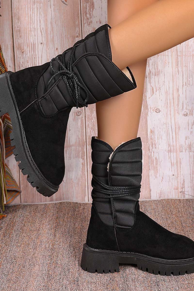 Women's fleece warm strap outer cotton boots Shoes Snow boots