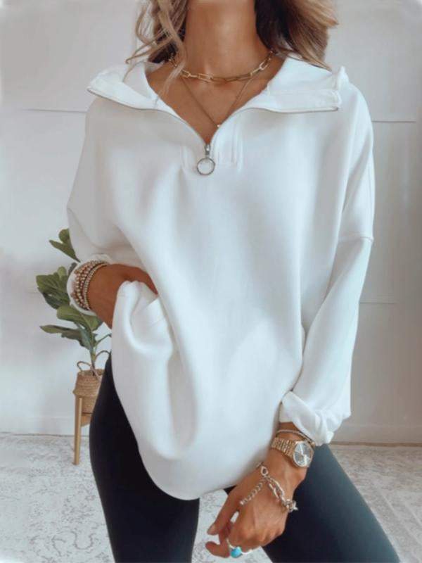 Women's Hooded Half-face Long-sleeved Casual Sweatshirt tops