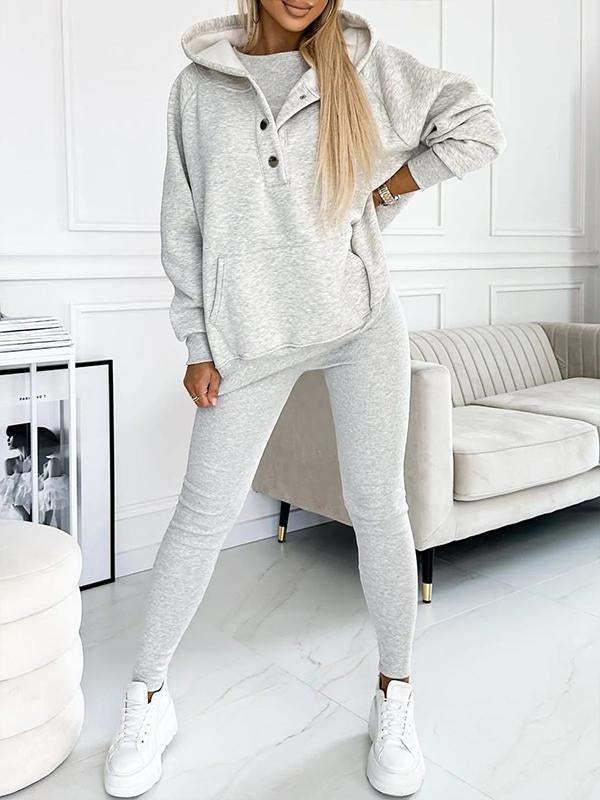 (S-5XL) Plus Size Casual and Comfortable Hooded Sweatshirt Three-piece Suit suit three-piece suit