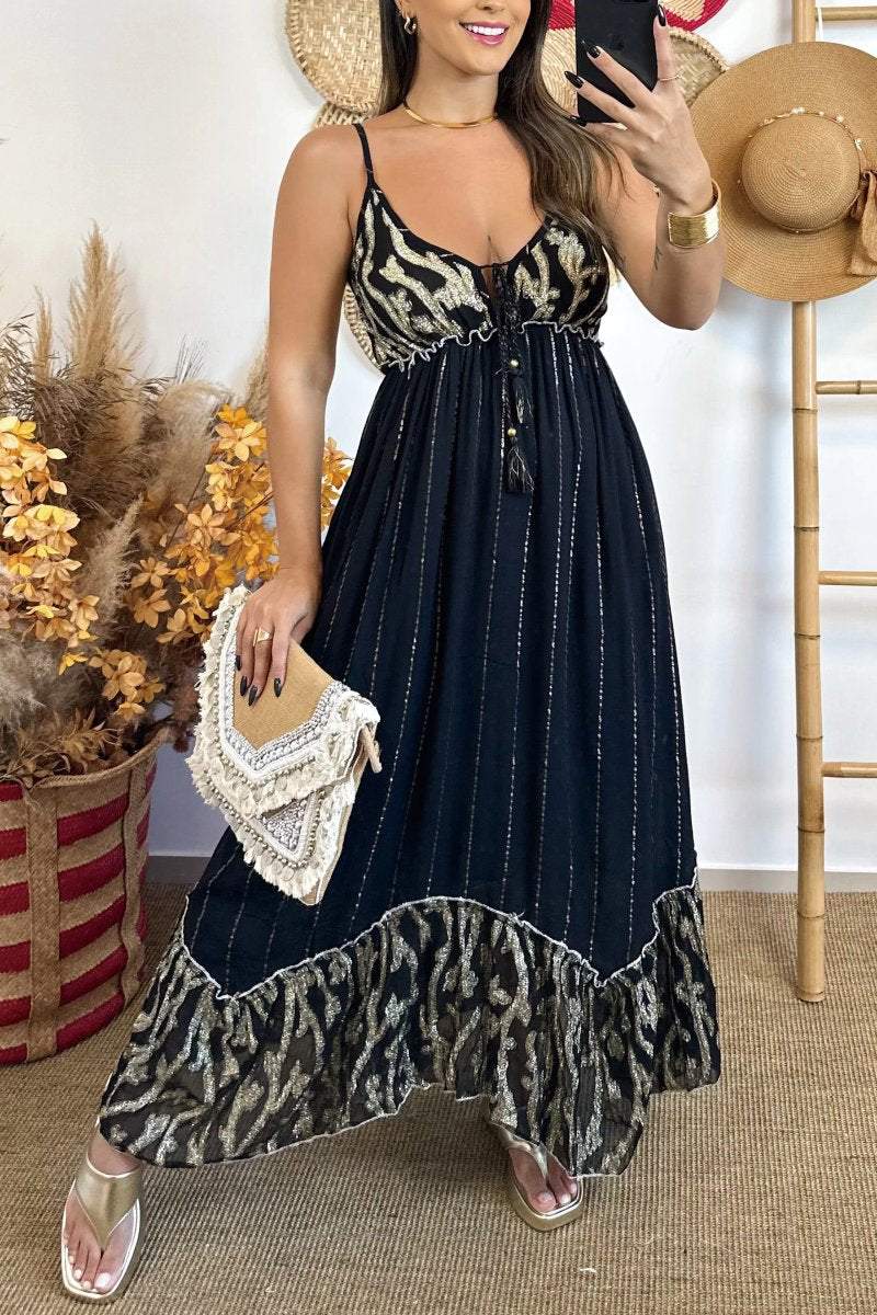 Women's printed suspender dress Dress