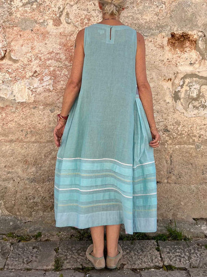 Women's Sleeveless Cotton And Linen Dress Dress