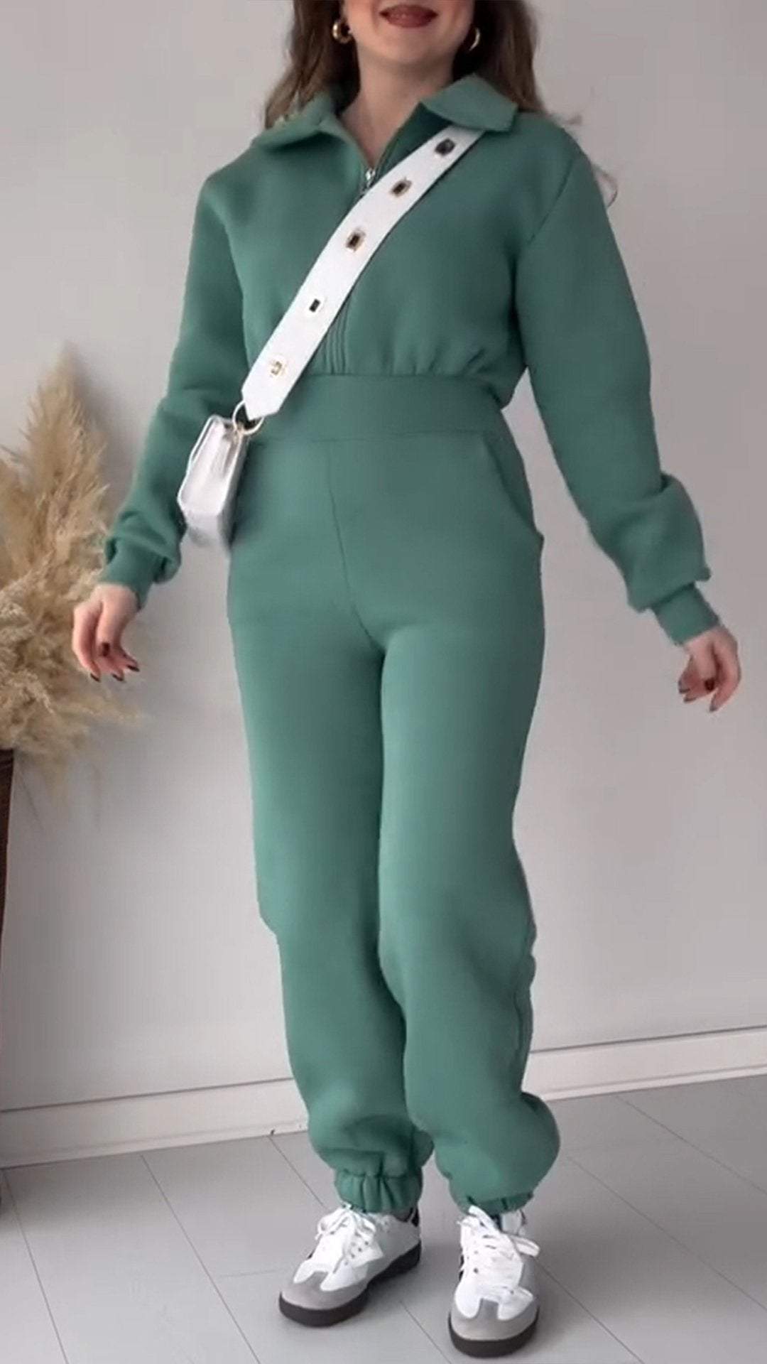 Women's Long Sleeve Jumpsuit Sets Two-piece Set