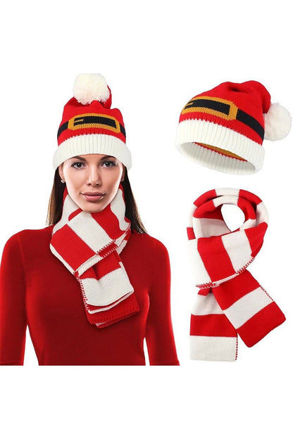 Merry Christmas Bell Hat Three-Piece Set Hat Set Three piece sets