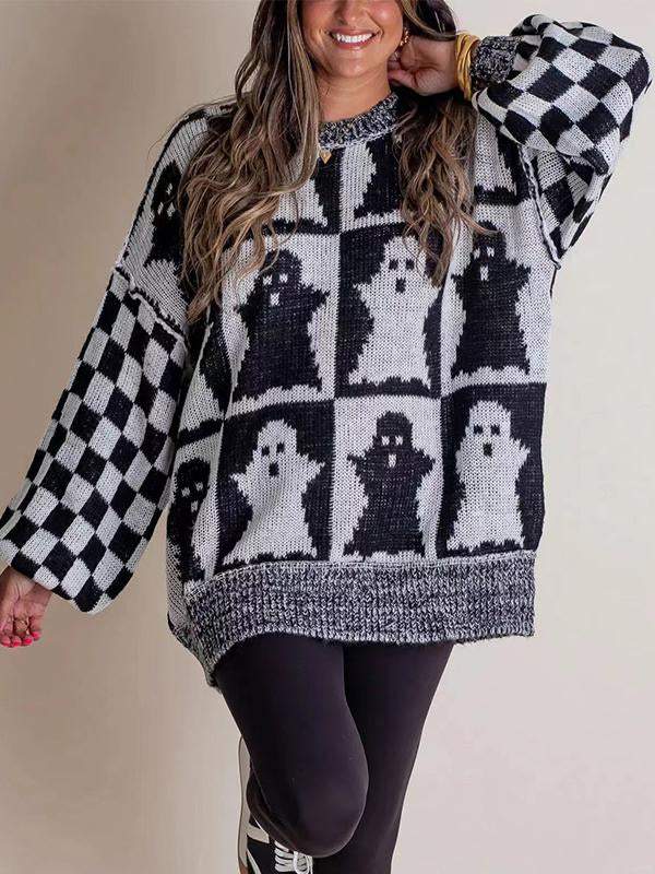 Women's Round-neck Halloween Loose Knitted Sweater Cotton Sweater