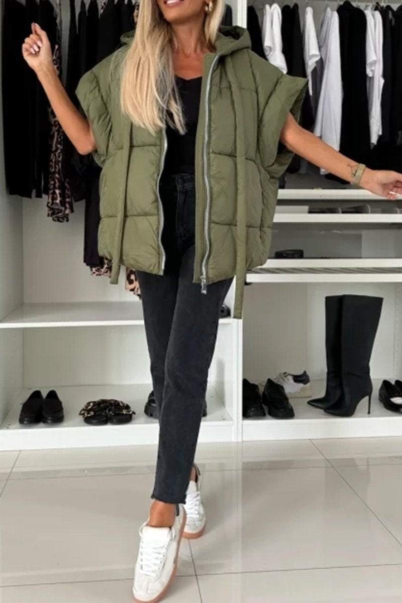 Women's Multi-color V-neck Solid Color Casual Vest Coat Coats Tops