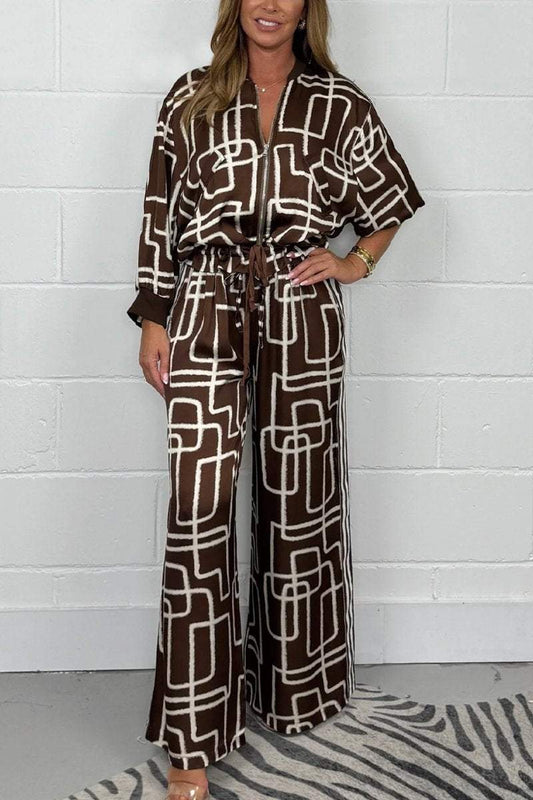 Women's Printed Bomber Jacket & Trouser Co-Ord Suits Two-piece set