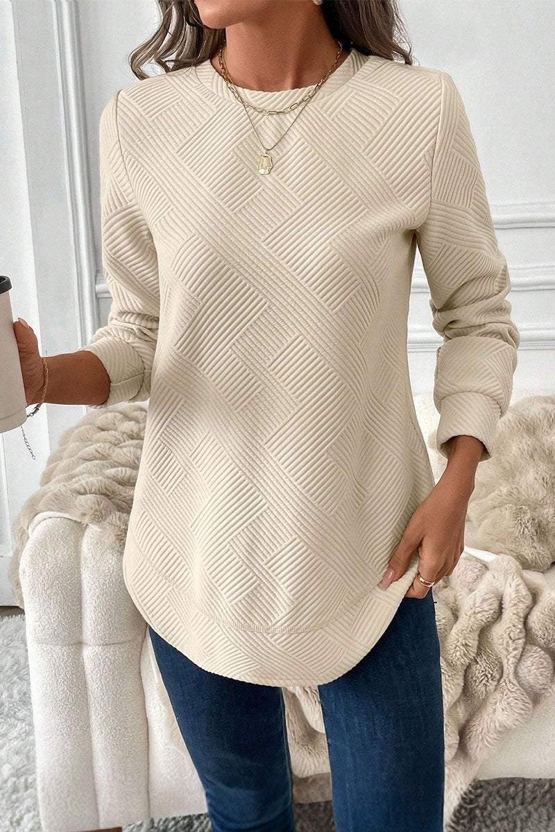 Women's Round Neck Irregular Hem Knitted Sweater sweater Top